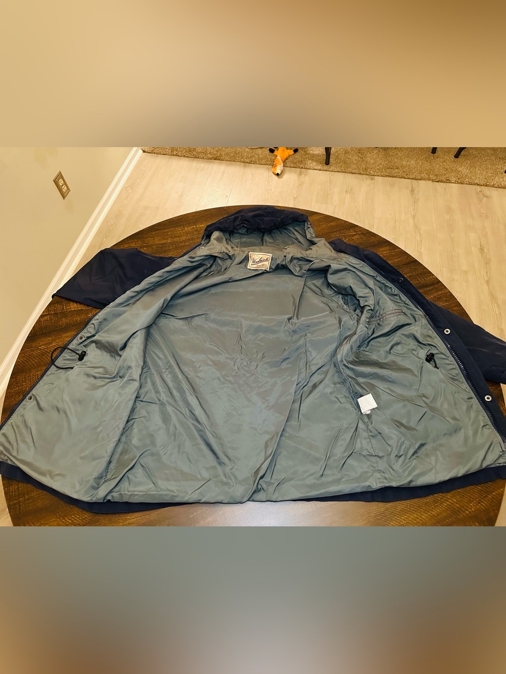 VTG Woolrich Men's Nylon Solid Blue Coat Full Zip Jacket-Large - Picture 12 of 14